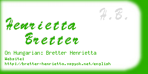 henrietta bretter business card